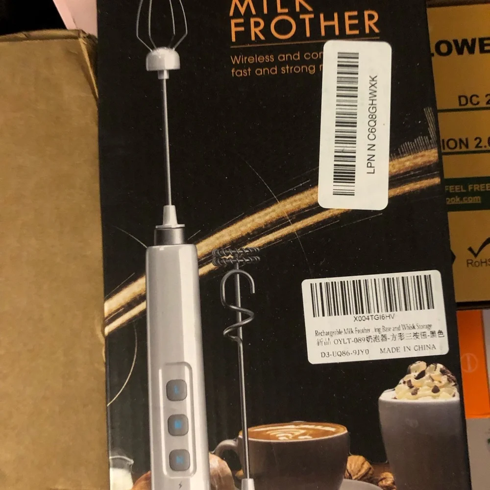Milk Frother Handheld Electric Mixer - Silver